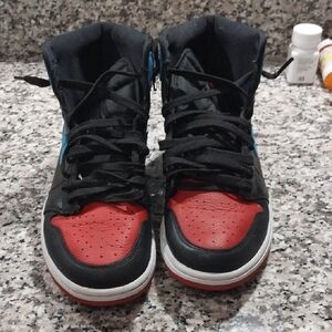 Jordan Black and Red High-Top Sneakers